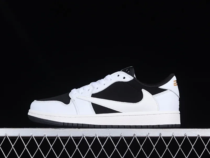 All categories Air Jordan Jordan series basketball shoes Air Jordan 1 Low Travis Scott x Air Jordan 1 Low OG AJ1 Joe 1 black and white panda reverse inverted hook joint casual sports basketball shoes DZ4317-100